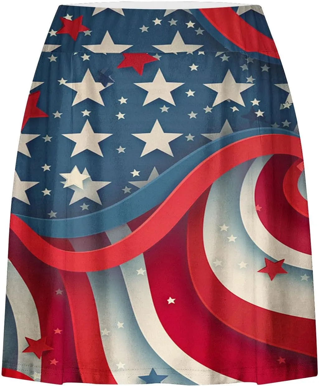 4th of July Skort Patriotic Skirts for Women American Flag Tennis Skirts with Shorts High Waisted Flowy Summer Skorts