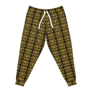 AOP Black "Sun Gold Lion" Athletic Joggers (AOP)