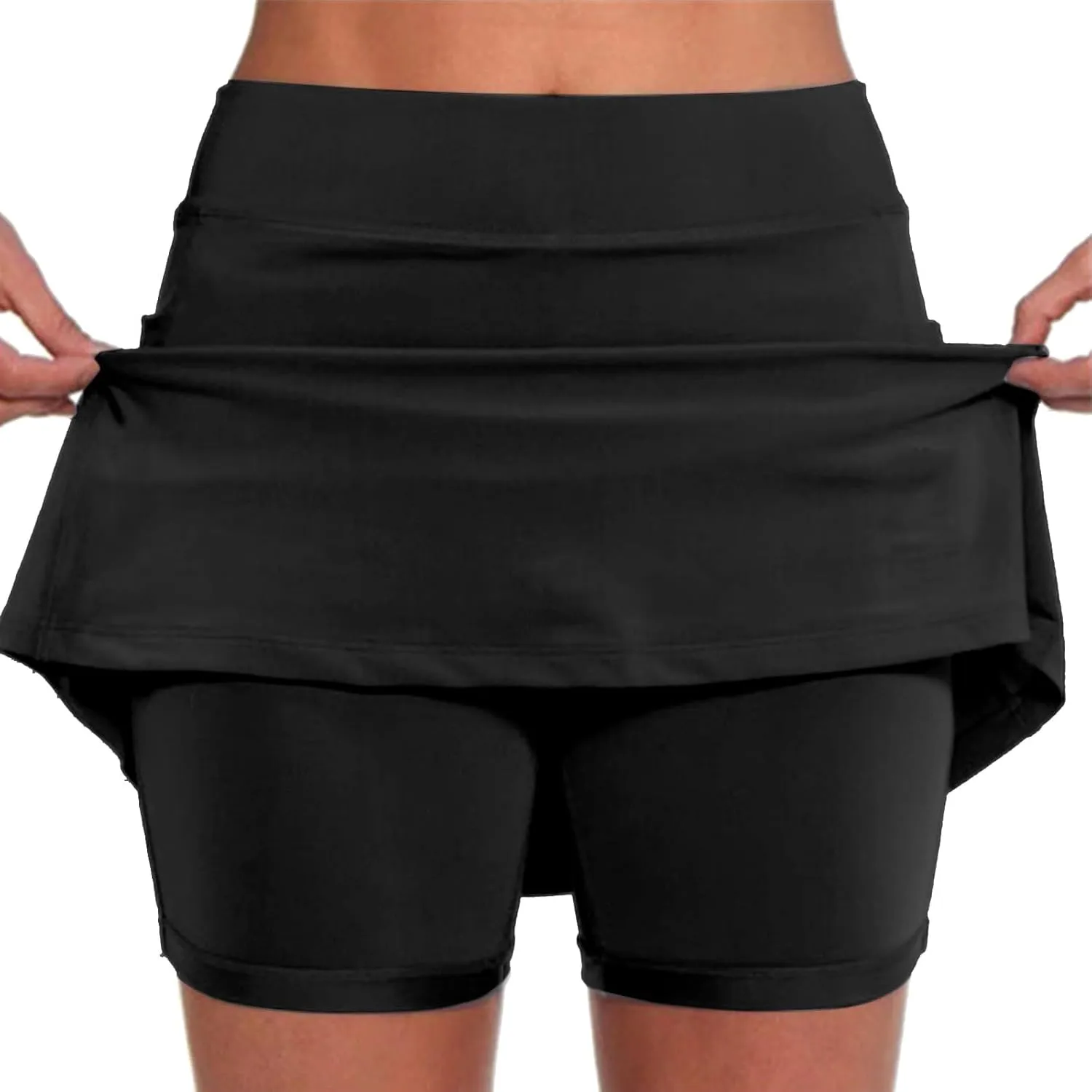 Athletic Skorts for Women Plus Size Tummy Control Tennis Yoga Shorts Hight Waist Solid Comfy Elastic Gym Skirts