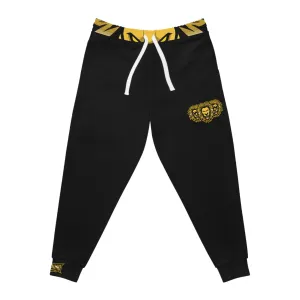 Black "Sun Gold Lion" Athletic Joggers