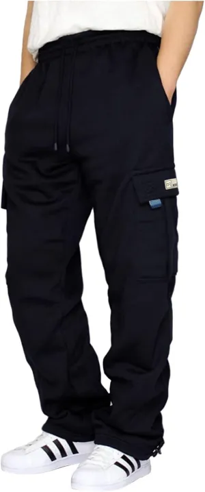 Cargo Pants for Men,Men's Cotton Linen Pants Elastic Drawstring Waist Pants Lightweight Fall Cargo Pants with Pockets