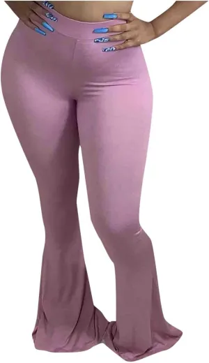 Comfy Bootcut Yoga Pants High Waist Tummy Control Wide Leg Long Palazzo Bell Bottom Flare Pants Trousers Plus Size