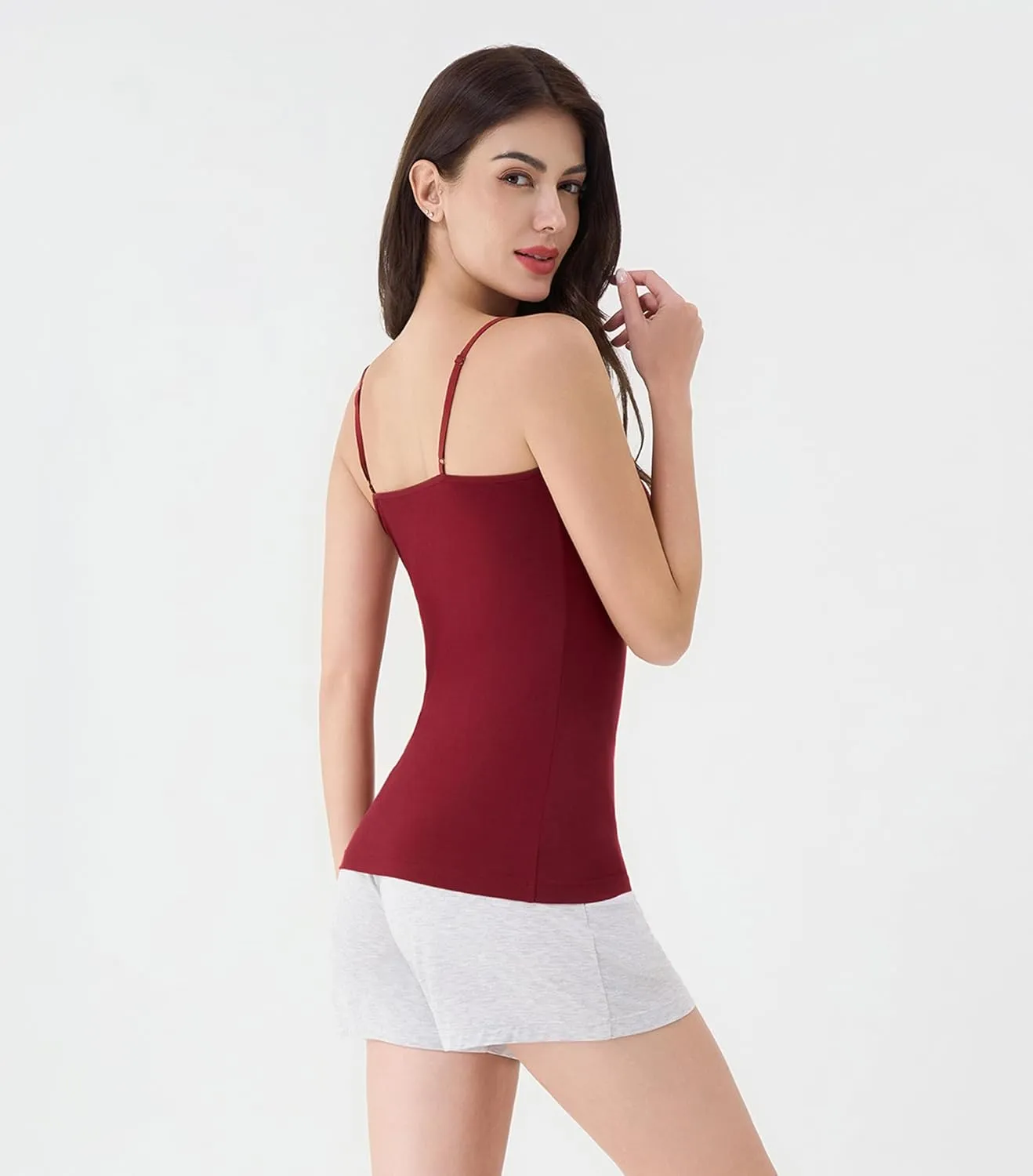 DAVID ARCHY Women's Bamboo Rayon Camisoles 3 Pack - Non-Slip Tank Tops, Wrinkle-Free Undershirts