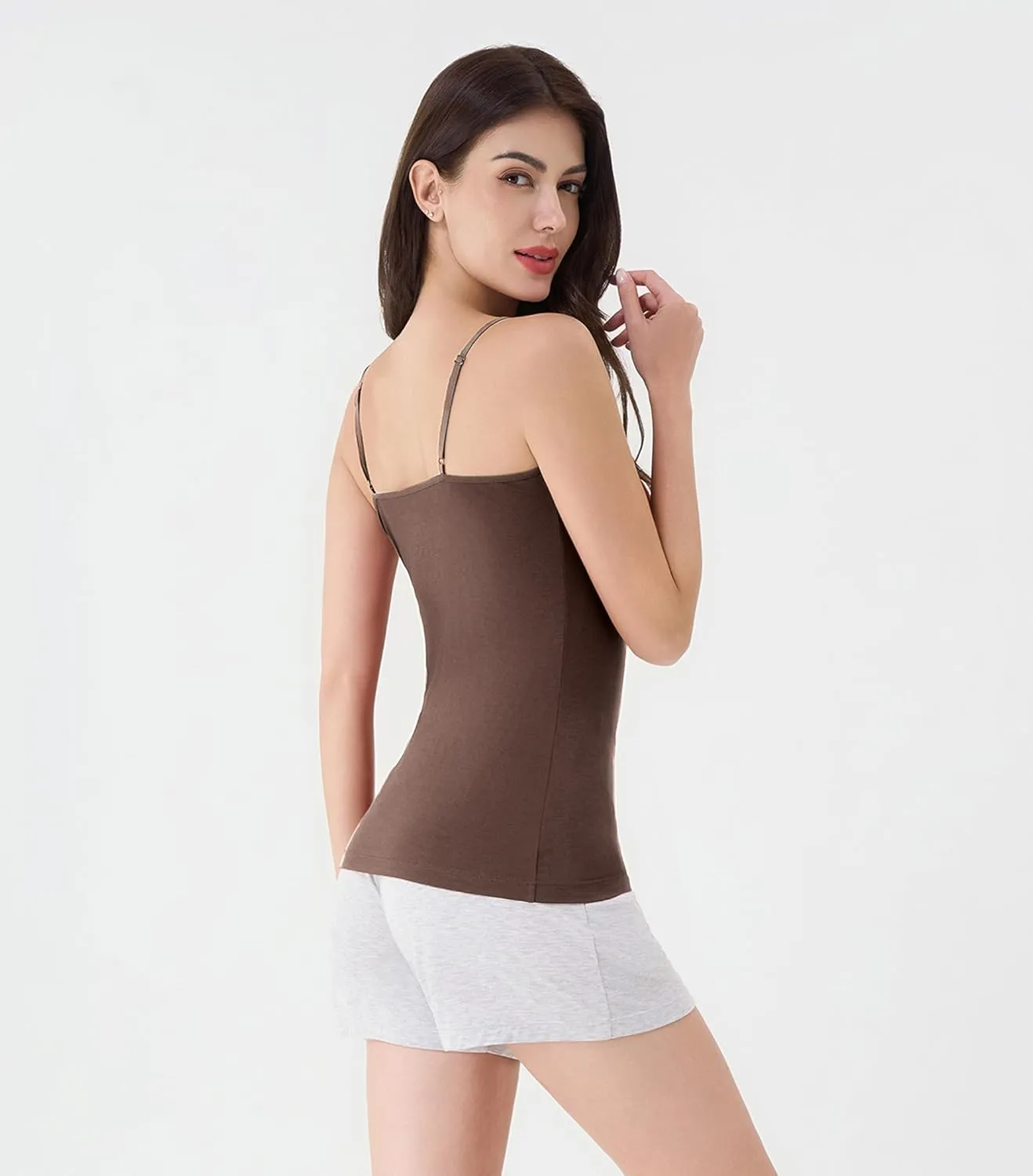 DAVID ARCHY Women's Bamboo Rayon Camisoles 3 Pack - Non-Slip Tank Tops, Wrinkle-Free Undershirts