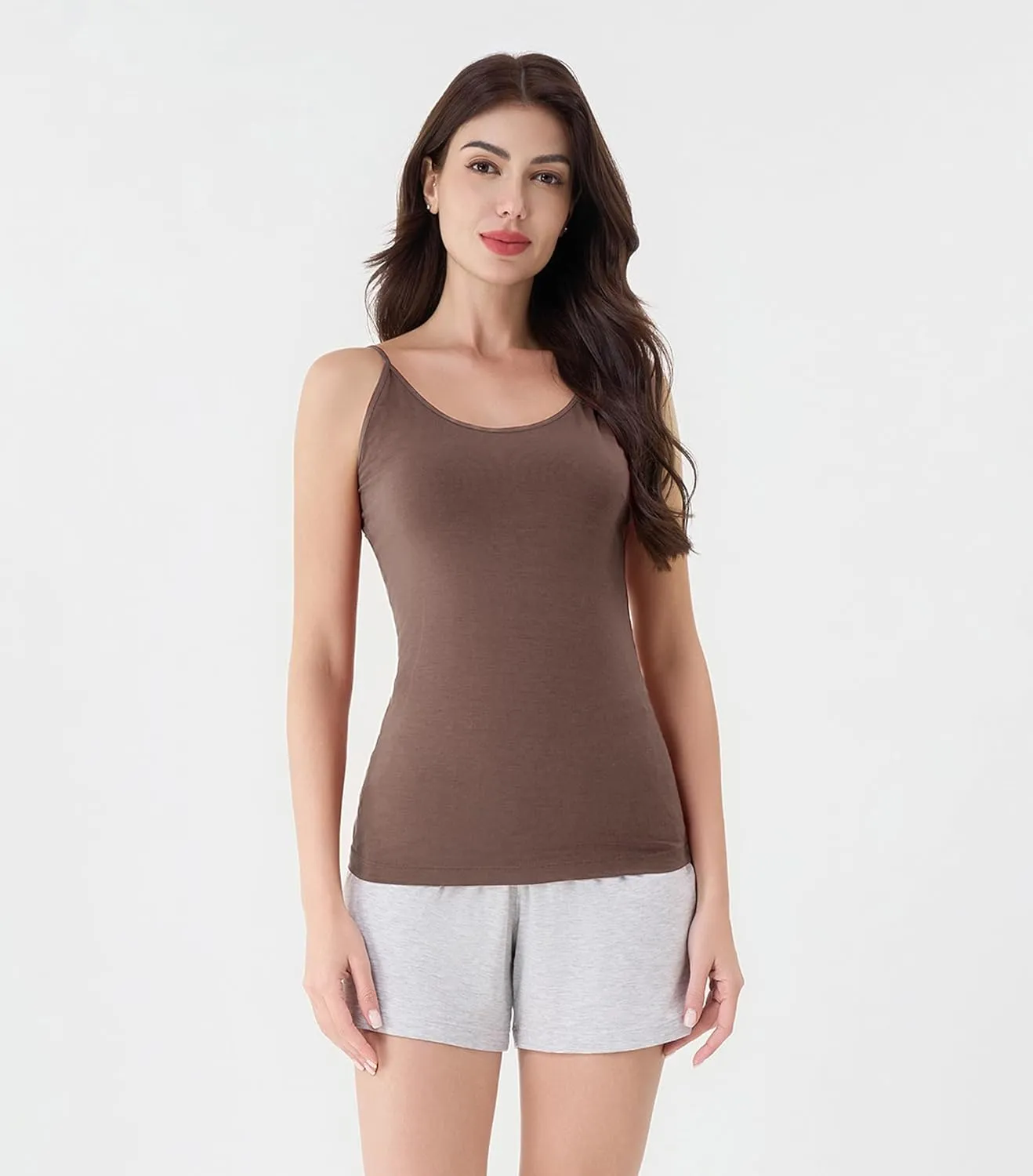 DAVID ARCHY Women's Bamboo Rayon Camisoles 3 Pack - Non-Slip Tank Tops, Wrinkle-Free Undershirts