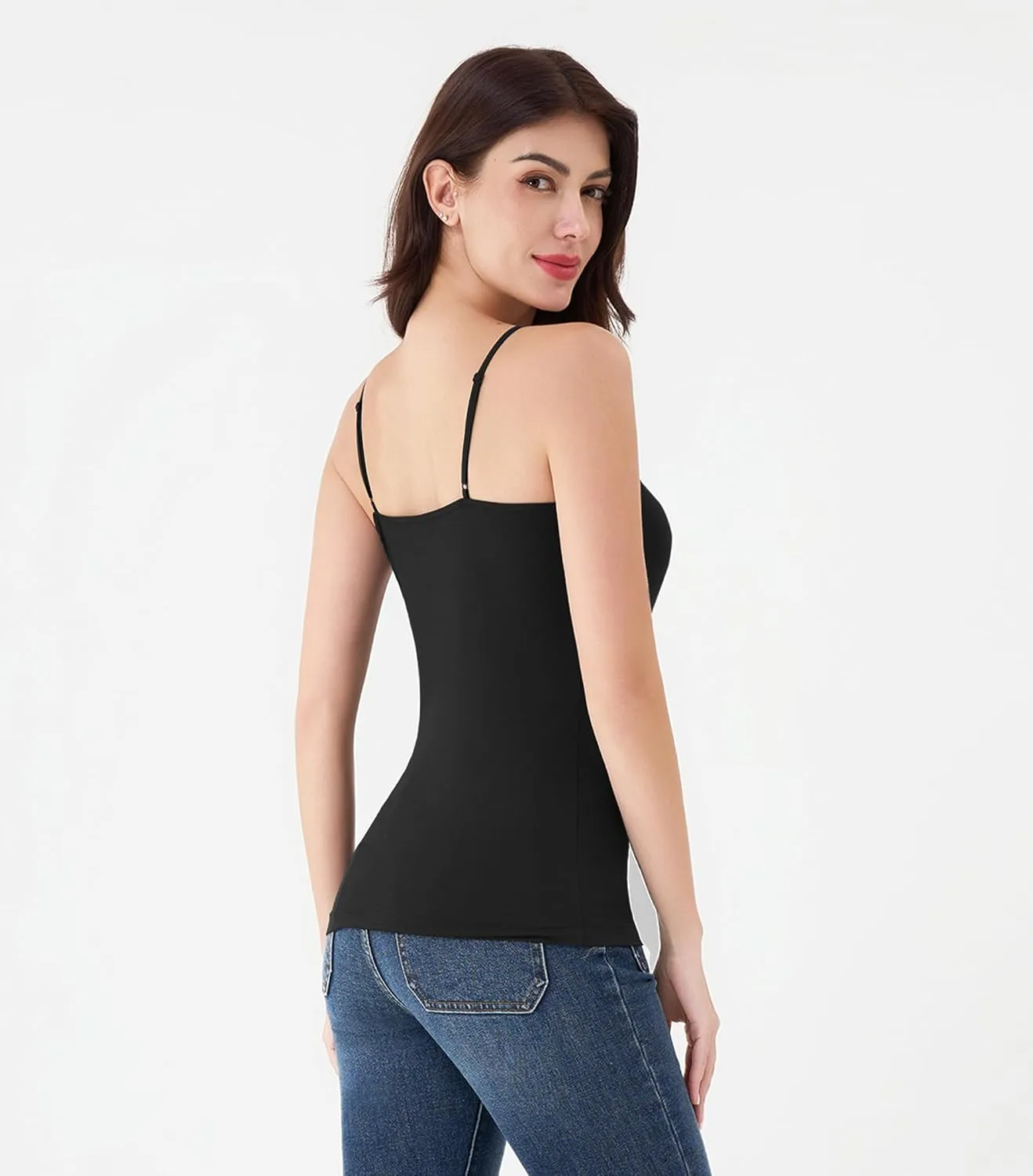 DAVID ARCHY Women's Bamboo Rayon Camisoles 3 Pack - Non-Slip Tank Tops, Wrinkle-Free Undershirts