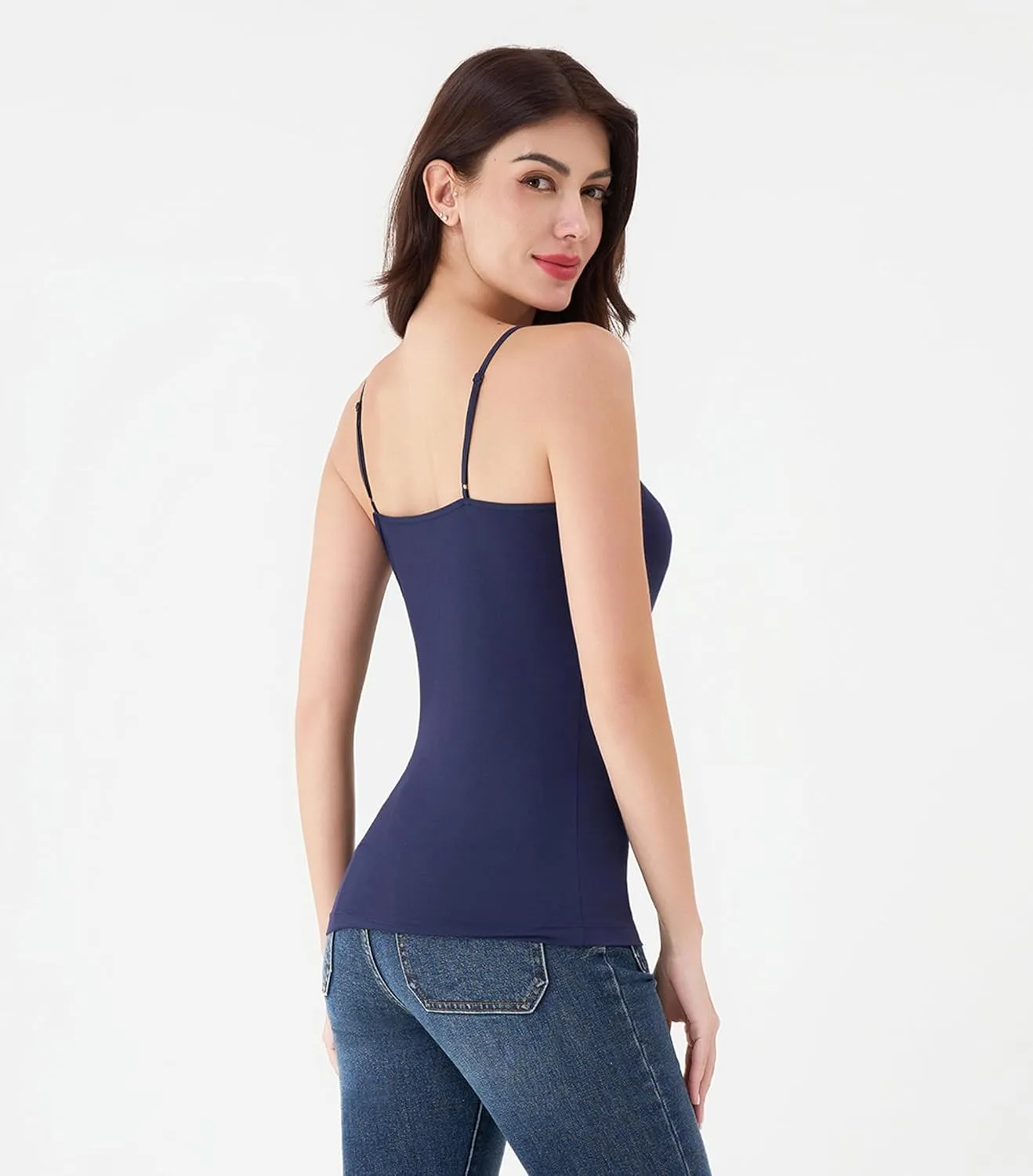 DAVID ARCHY Women's Bamboo Rayon Camisoles 3 Pack - Non-Slip Tank Tops, Wrinkle-Free Undershirts
