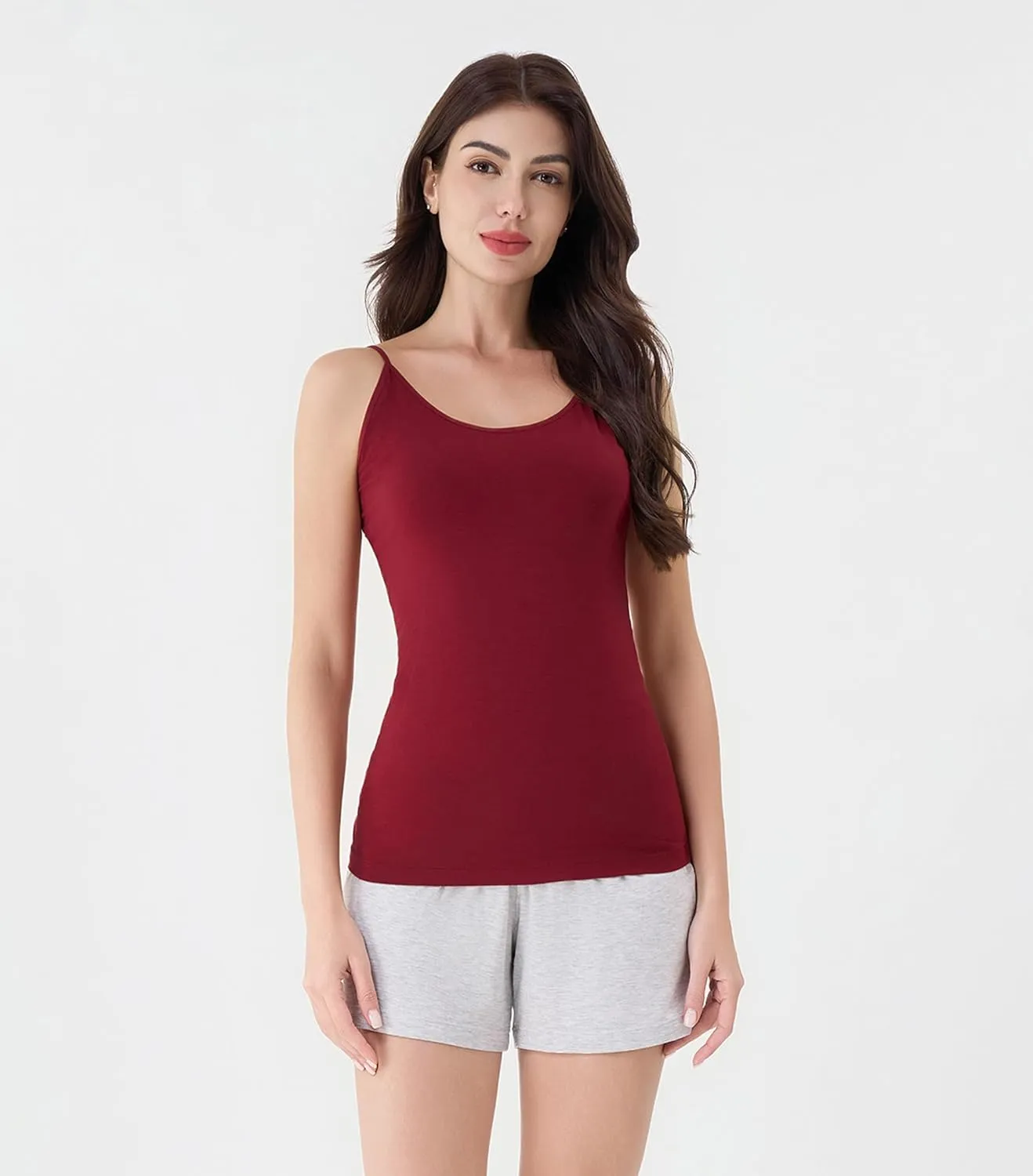 DAVID ARCHY Women's Bamboo Rayon Camisoles 3 Pack - Non-Slip Tank Tops, Wrinkle-Free Undershirts
