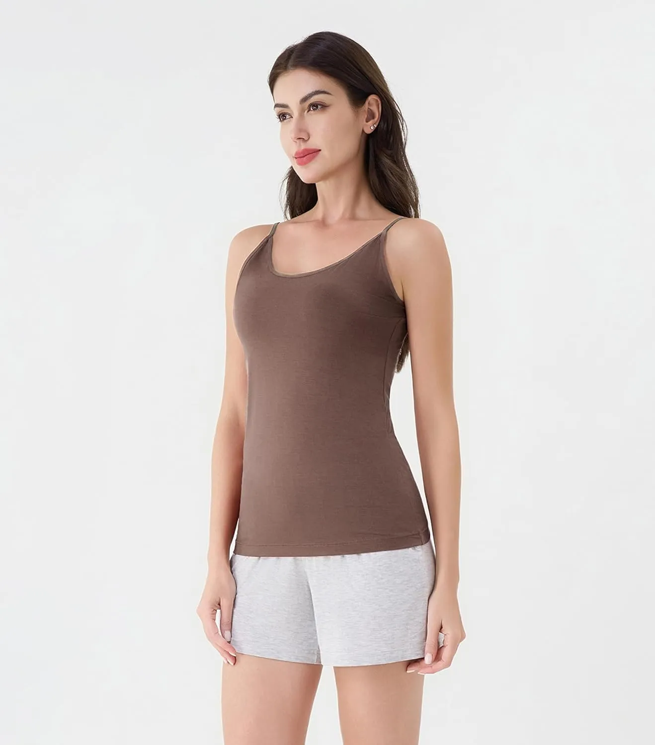 DAVID ARCHY Women's Bamboo Rayon Camisoles 3 Pack - Non-Slip Tank Tops, Wrinkle-Free Undershirts