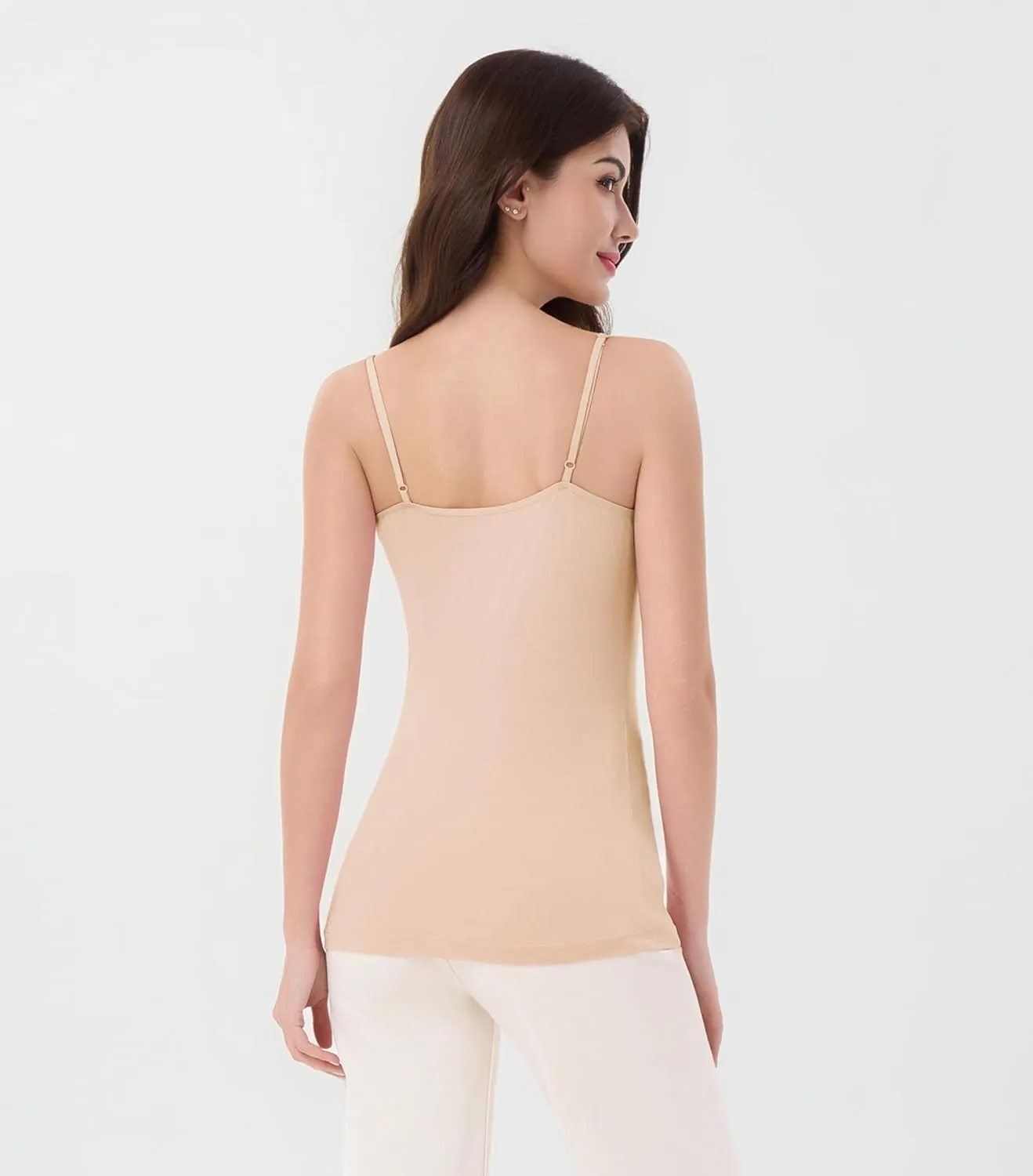 DAVID ARCHY Women's Bamboo Rayon Camisoles 3 Pack - Non-Slip Tank Tops, Wrinkle-Free Undershirts