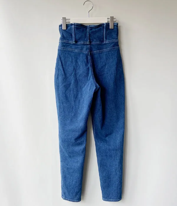 FUMIKA_UCHIDA/STRETCH DENIM CORSET PANTS(INDIGO)