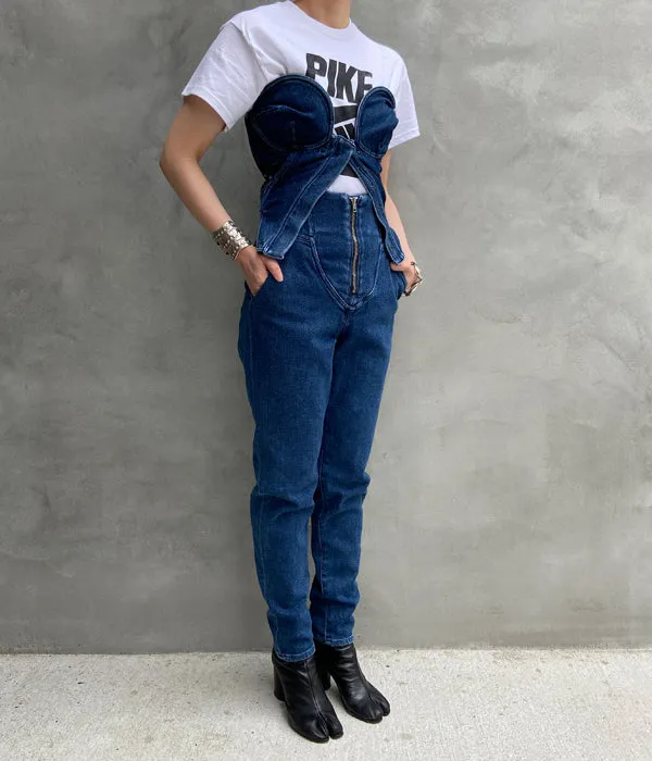FUMIKA_UCHIDA/STRETCH DENIM CORSET PANTS(INDIGO)