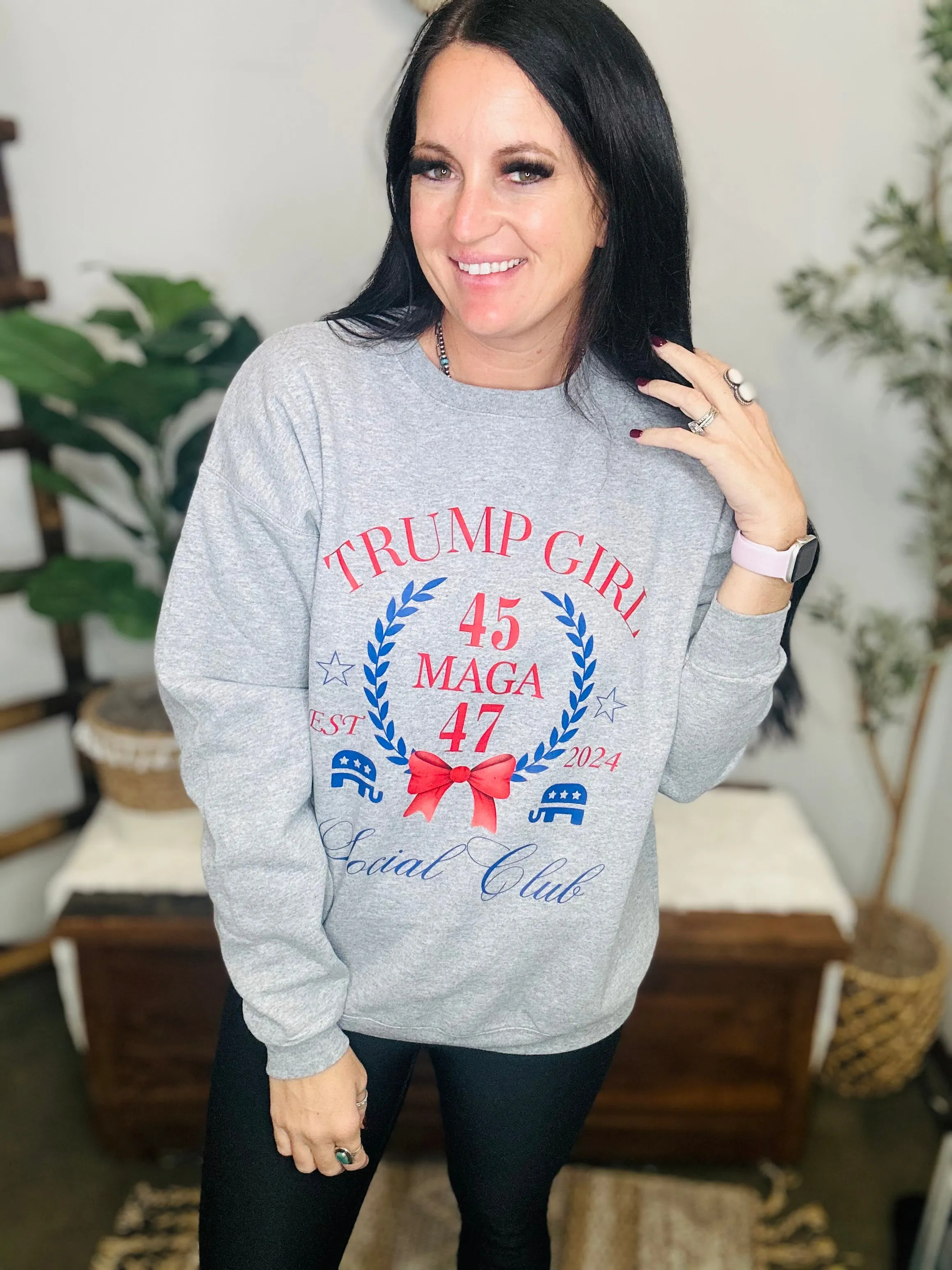 Grey Trump Girl Social Club Sweatshirt