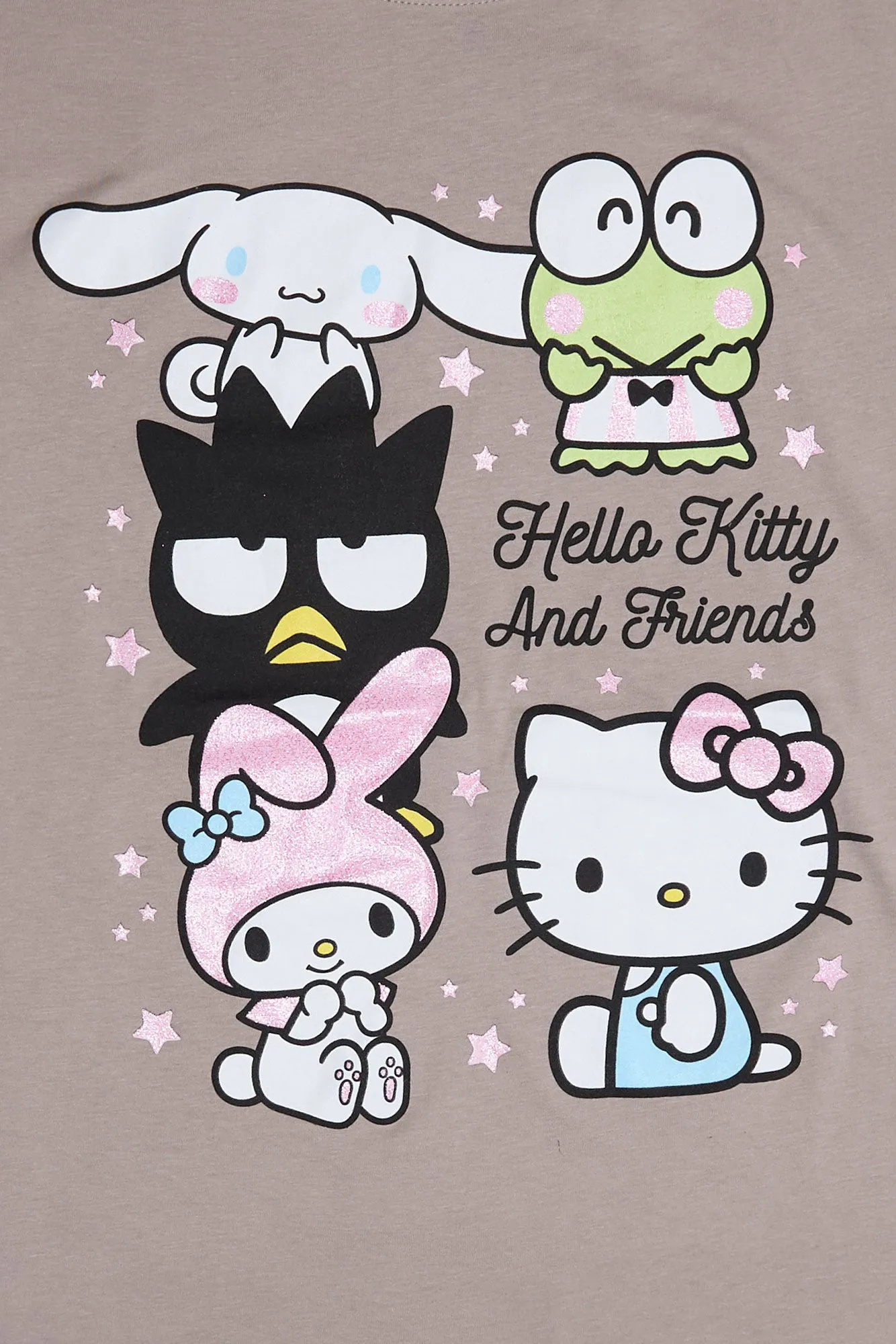 Hello Kitty And Friends Graphic Glitter Relaxed Tee