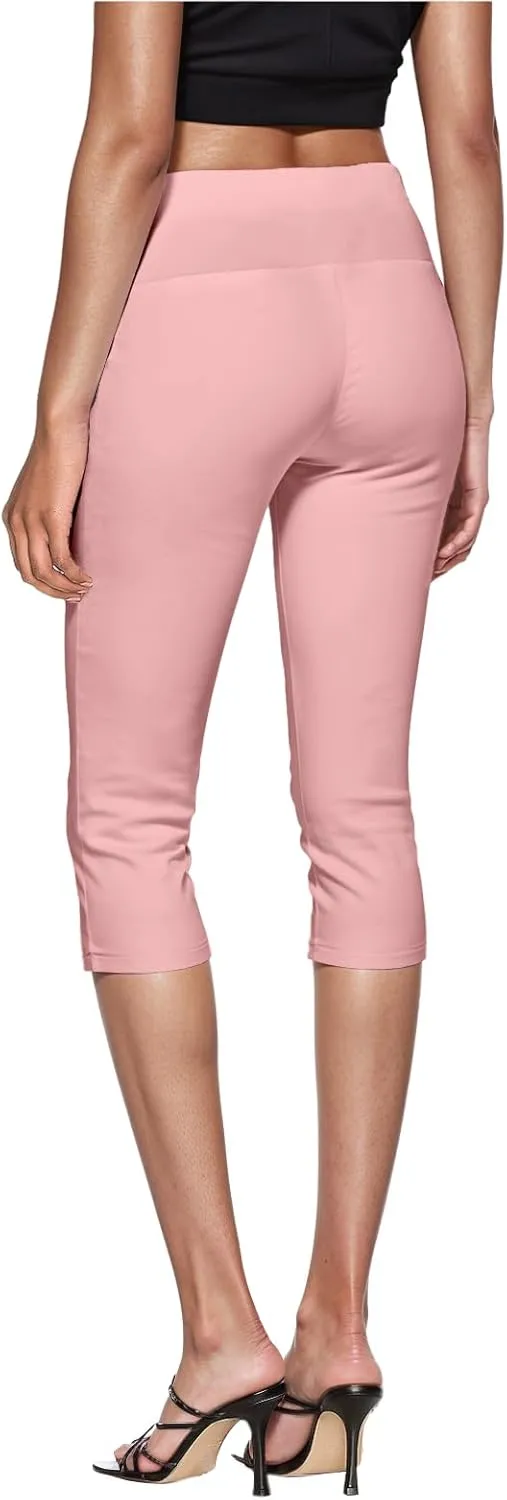 Hybrid & Company Womens Super Comfy Stretch Pull On Millennium Twill Capri Shorts