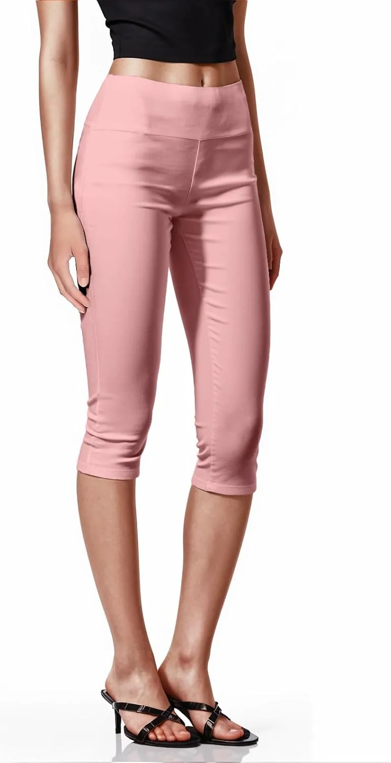 Hybrid & Company Womens Super Comfy Stretch Pull On Millennium Twill Capri Shorts