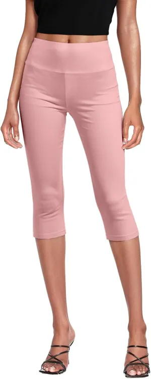 Hybrid & Company Womens Super Comfy Stretch Pull On Millennium Twill Capri Shorts