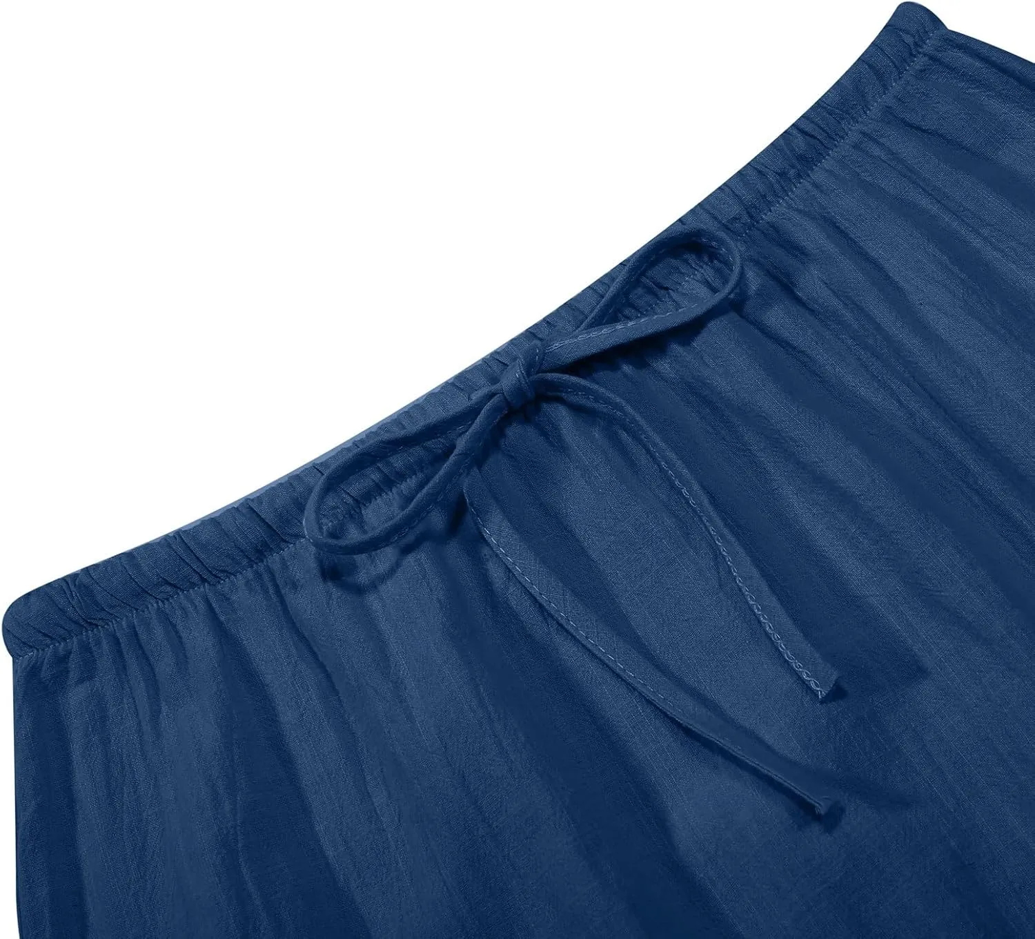Linen Maxi Skirts for Women Trendy Summer Comfy Drawstring Waist A Line Skirts 2025 Vacation Boho Long Flowy Skirts