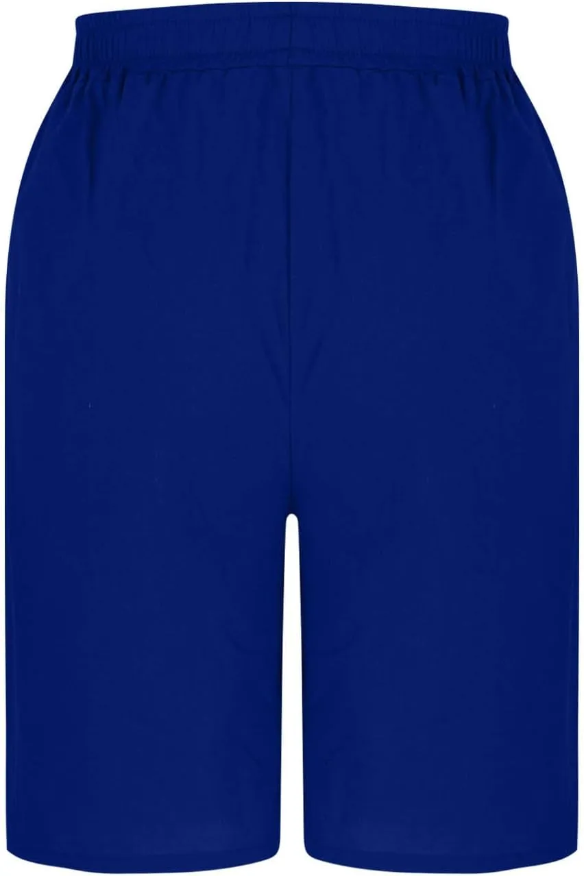 Linen Shorts for Women High Waist Elastic Bermuda Pants Summer Casual Wide Leg Beach Loose Trousers with Pocket