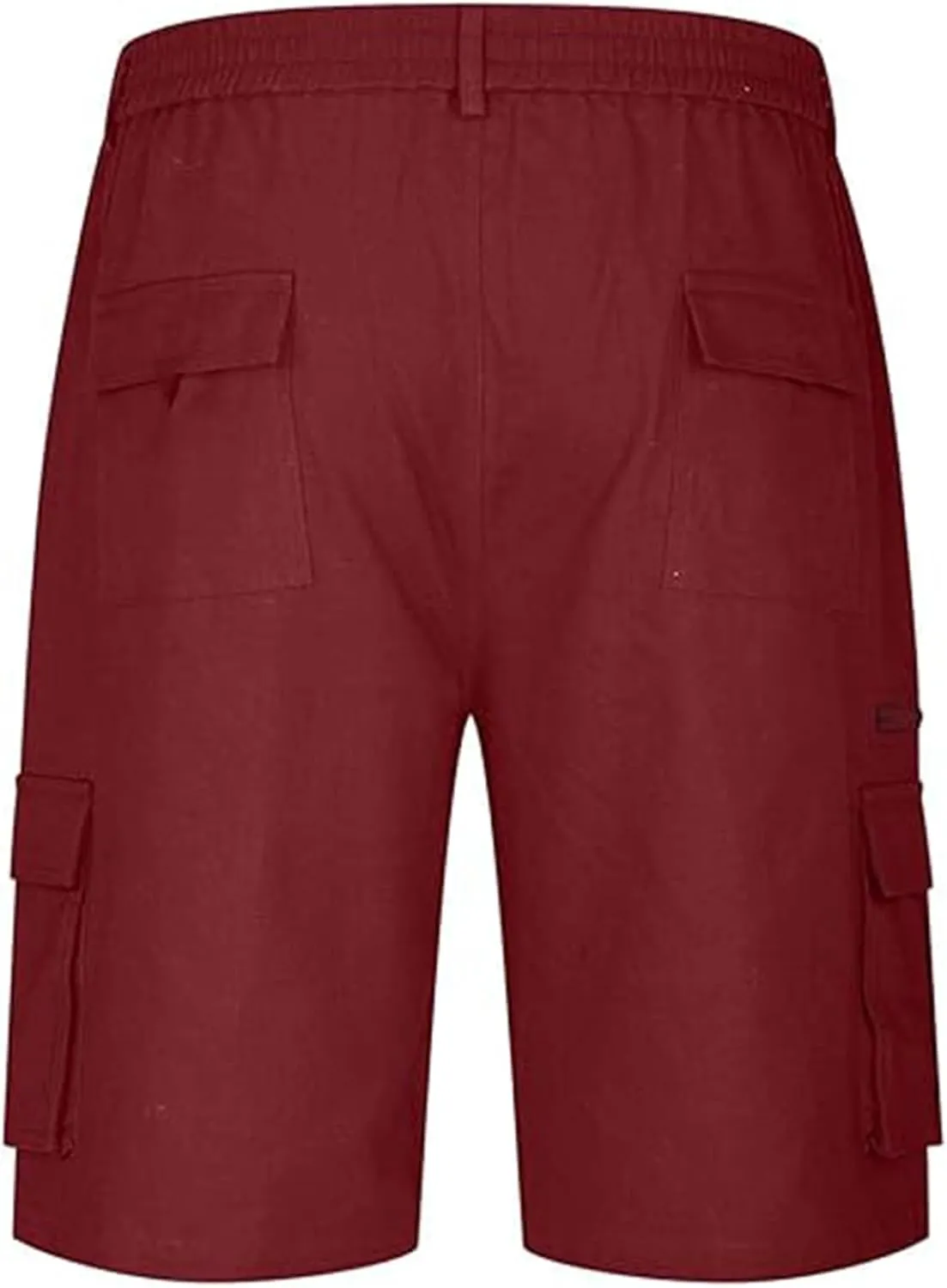 Linen Shorts Men for Casual Workwear Elastic Waist Men's Cargo Mens Cotton Everyday Wear Big and Tall Regular Fit
