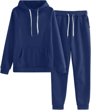 Lounge Sets for Women 2024 Long Sleeve V Neck Comfy Fall Hoodie Sweatshirt Long Pants Outfits