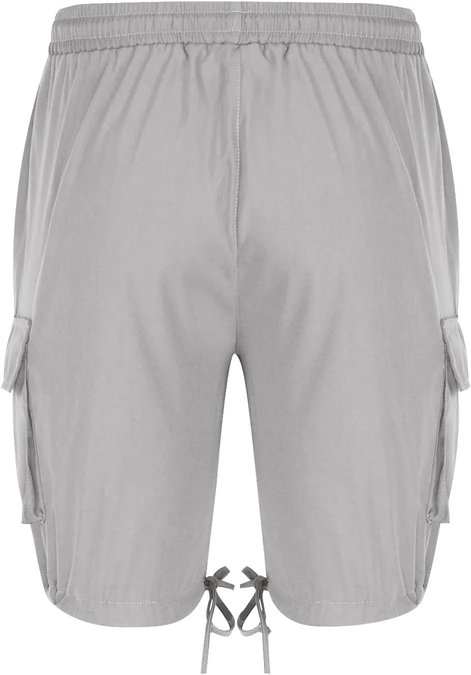 Mens Cargo Shorts 2025 Elastic Drawstring Waist Twill Summer Shorts Classic-fit Hiking Cargo Pants with 4 Pockets