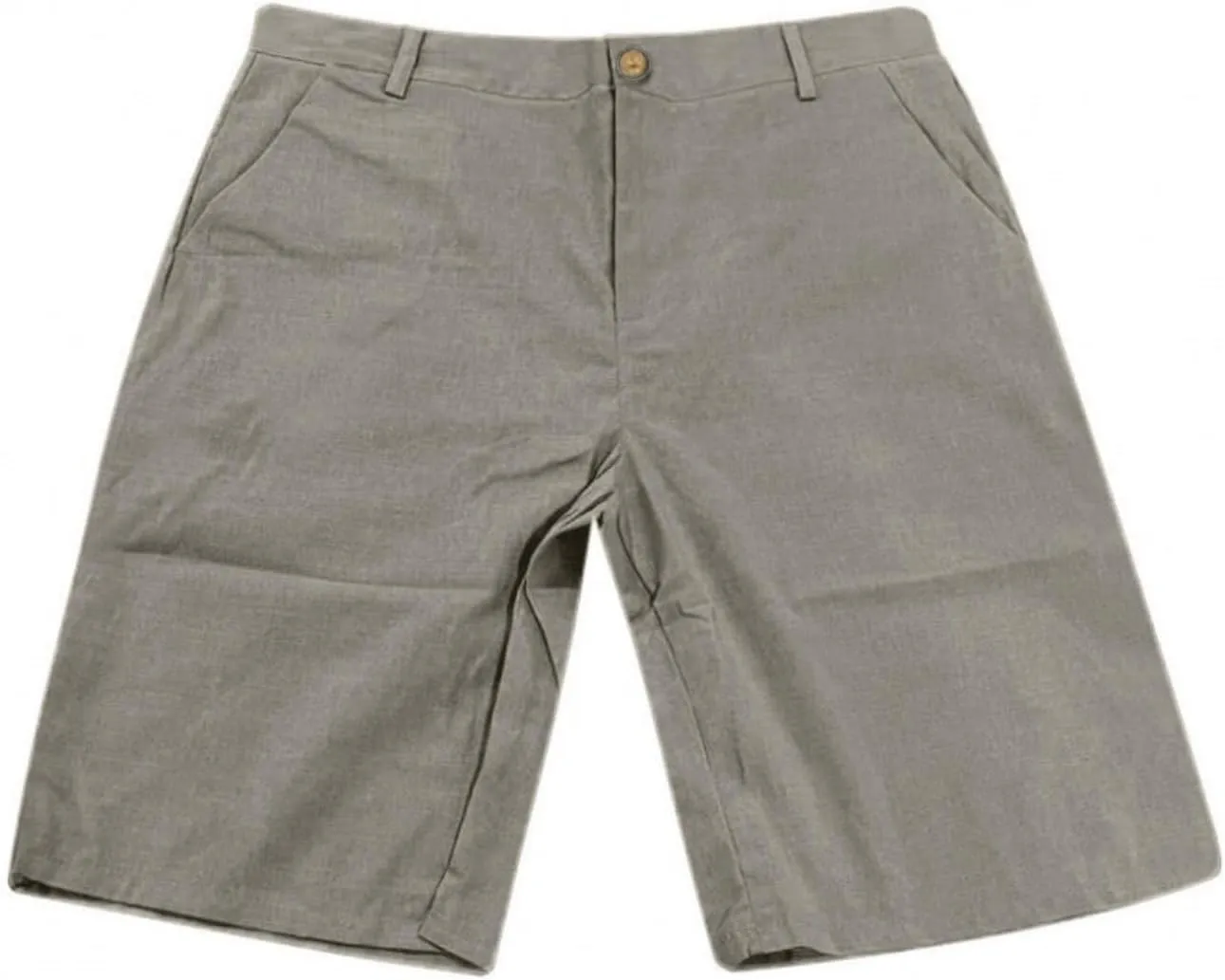 Mens Cotton Linen Shorts Casual Elastic Waist Drawstring Summer Beach Golf Shorts with Pockets