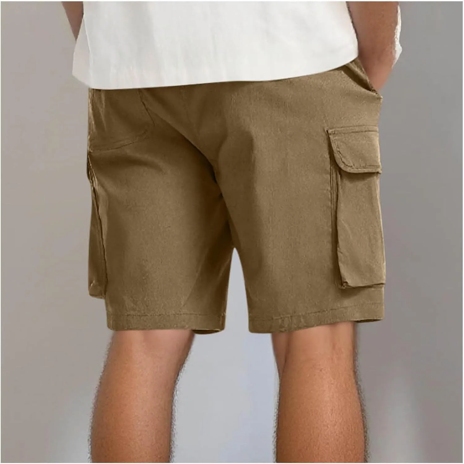 Mens Drawstring Elastic Waist Cargo Shorts 2025 Summer Trendy Stretch Lightweight Comfy Work Short Casual Loose Pants
