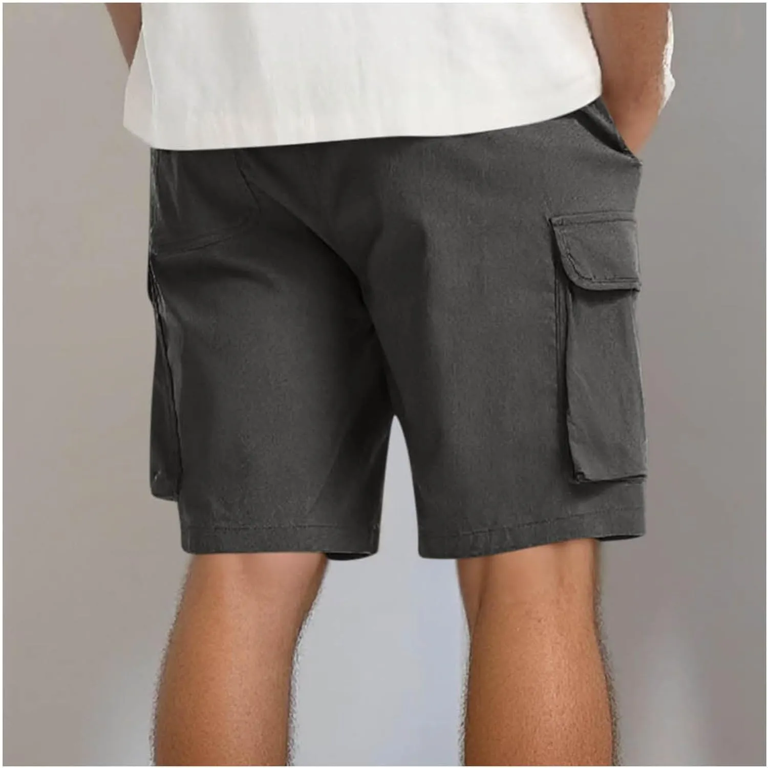Mens Drawstring Elastic Waist Cargo Shorts 2025 Summer Trendy Stretch Lightweight Comfy Work Short Casual Loose Pants