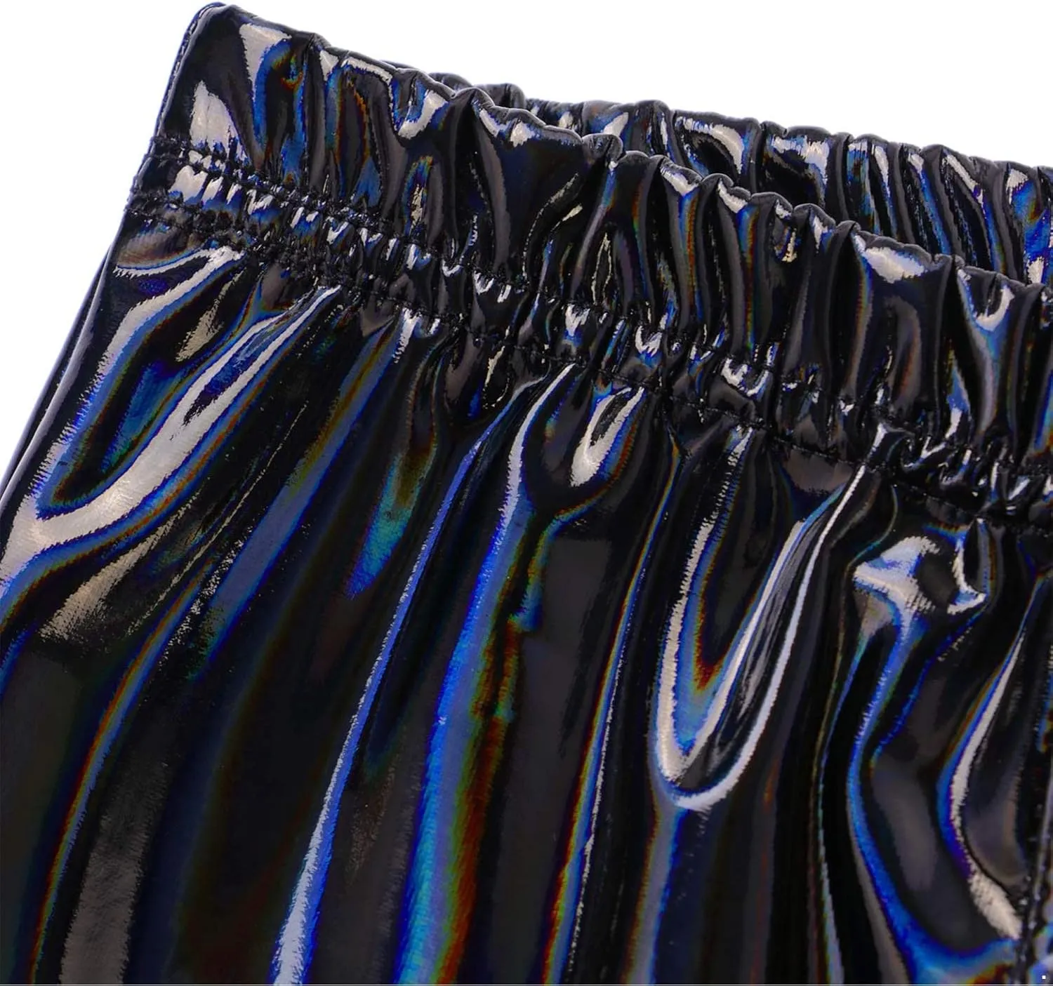 Men's Latex PVC Faux Leather Shiny Metallic Boxer Briefs Short Pants Solid Shorts Hot Pants