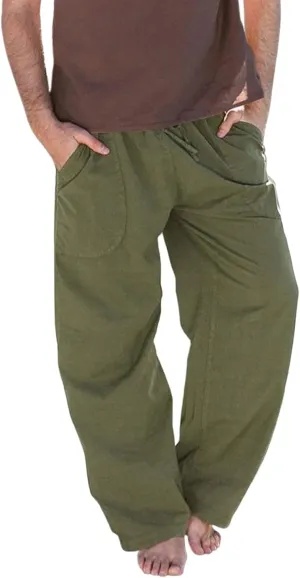 Men's Pants Casual Linen Pants Lightweight Athletic Workout Yoga Beach Pants Elastic Waist Drawstring Baggy Trousers