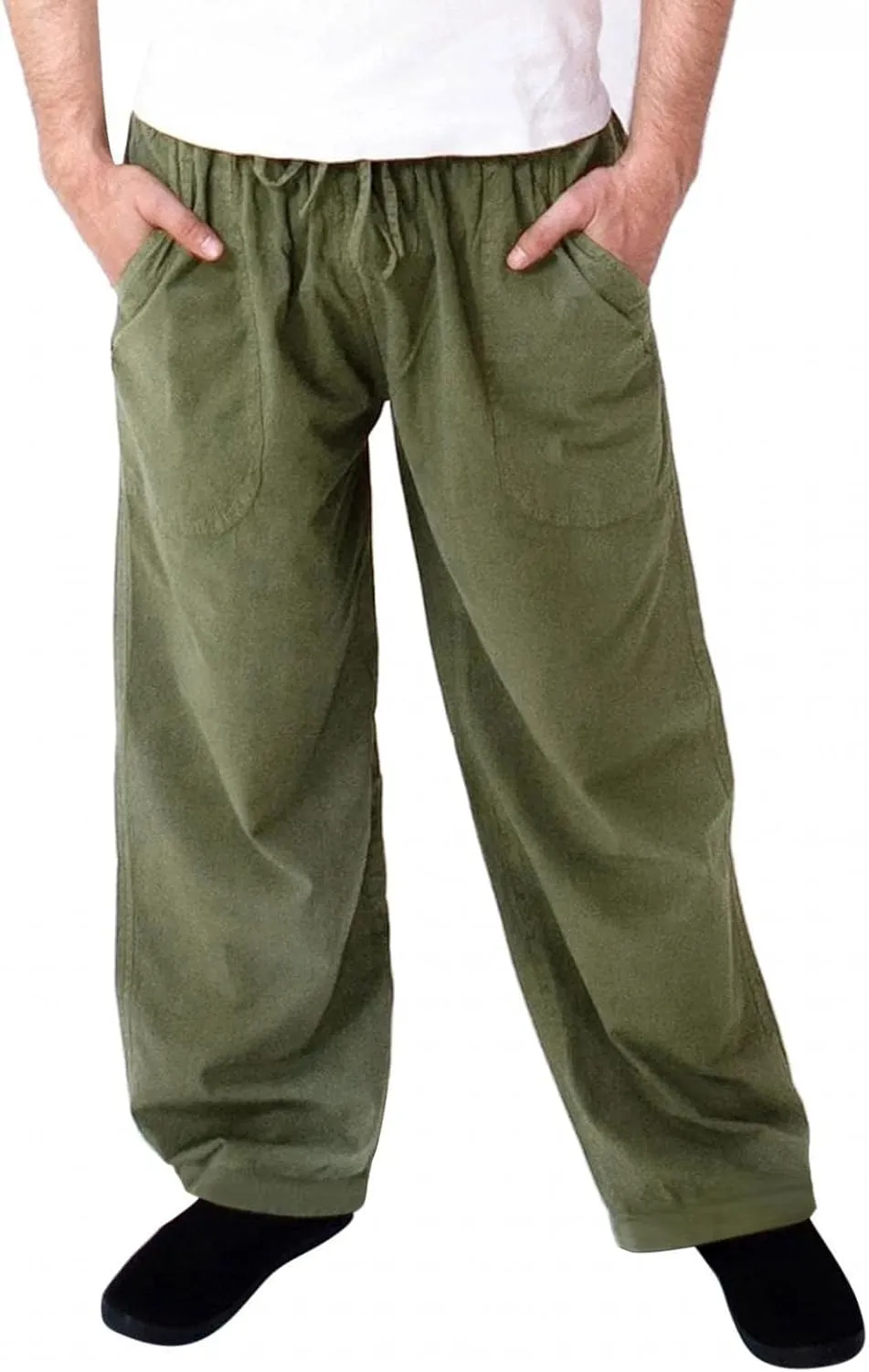 Men's Pants Casual Linen Pants Lightweight Athletic Workout Yoga Beach Pants Elastic Waist Drawstring Baggy Trousers