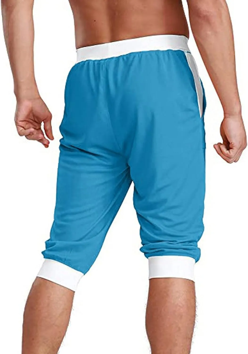 Mens Shorts Casual Men's Patchwork Slim fit 5 Inch Inseam Gym Shorts Running Shorts Basketball Shorts with Drawtring