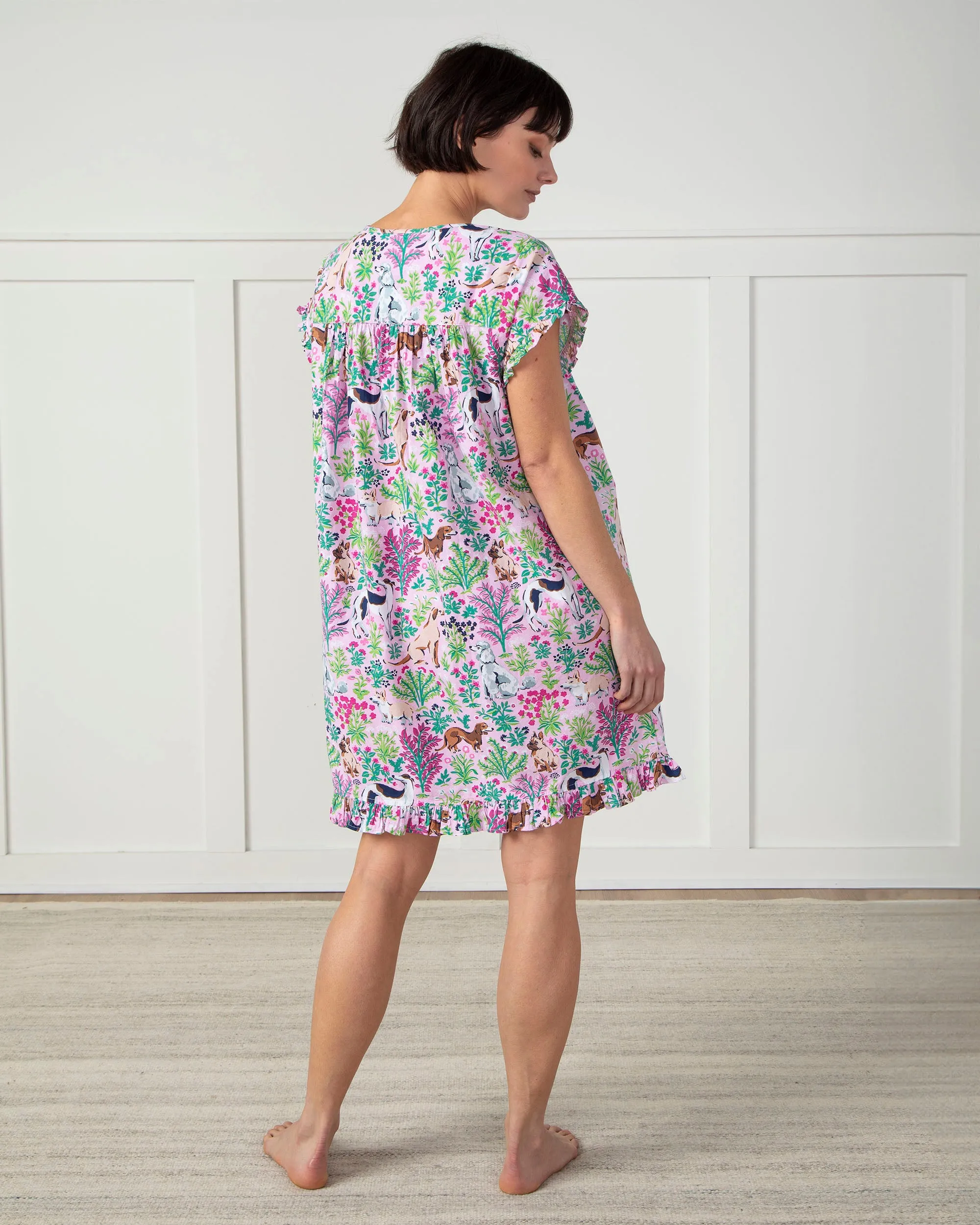 Must Love Dogs - Pintuck Nightgown - Pink Peony