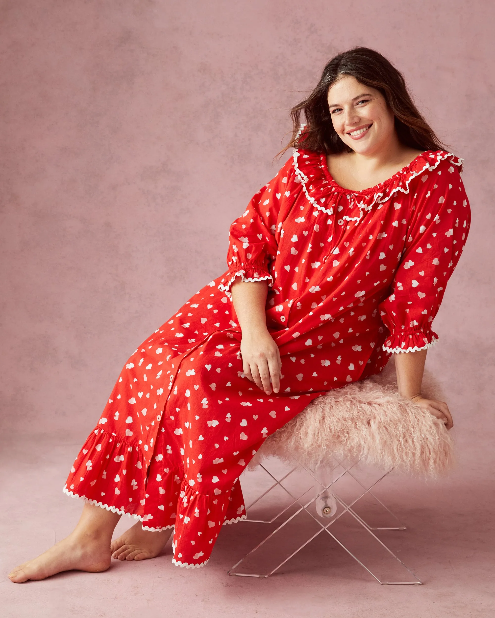 PF   Pencil & Paper Co. Heartbreaker - Latte Love Nightie - Ruby