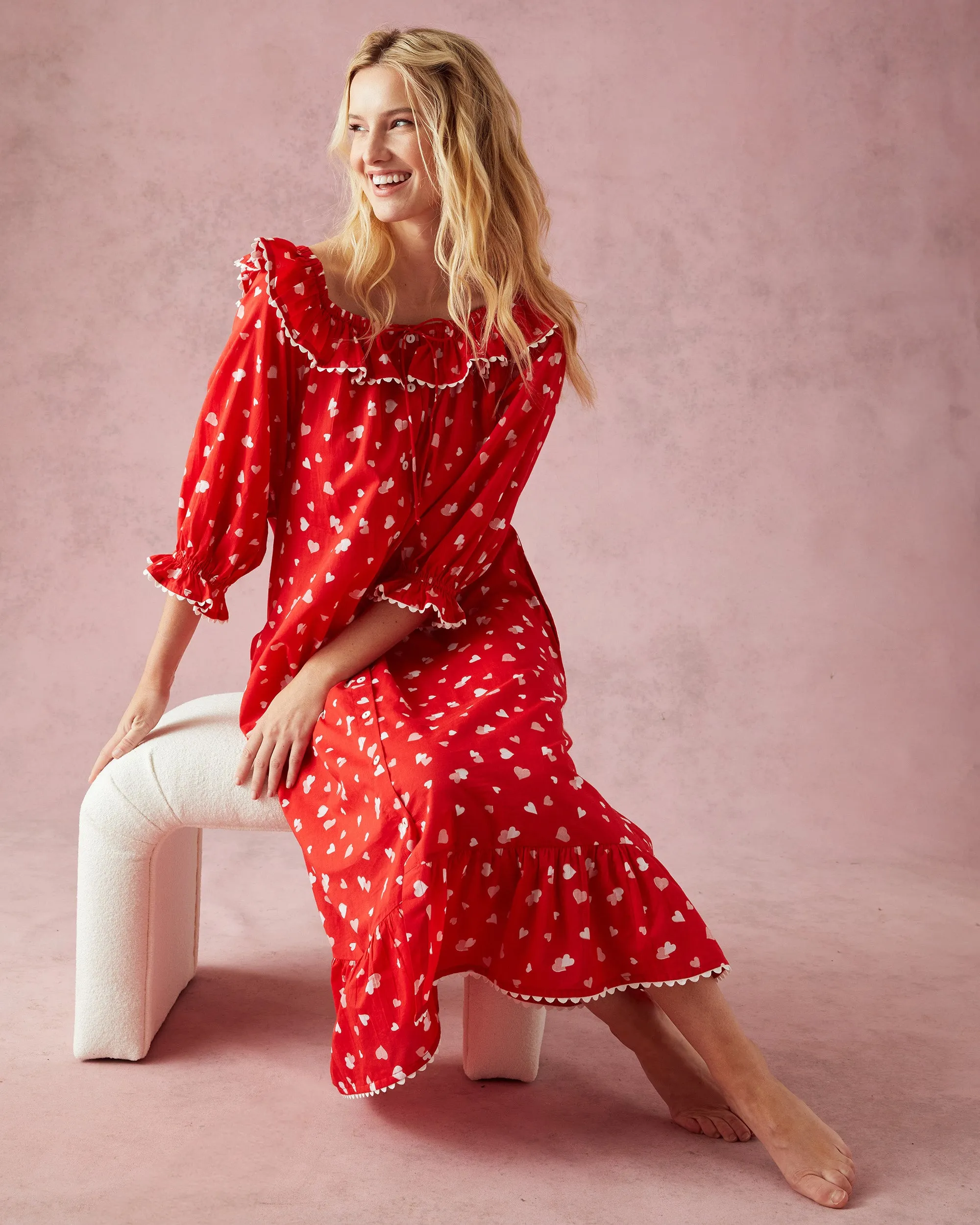 PF   Pencil & Paper Co. Heartbreaker - Latte Love Nightie - Ruby