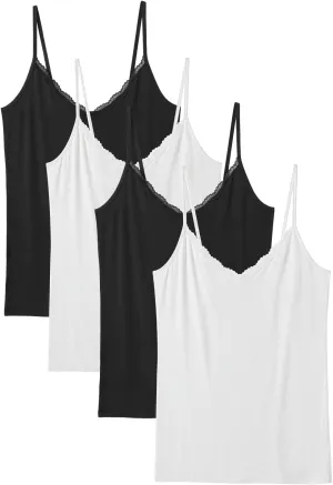 Rosyline V Neck Camisoles for Women Adjustable Lace Cami Undershirt Spaghetti Strap Lace Tank Tops