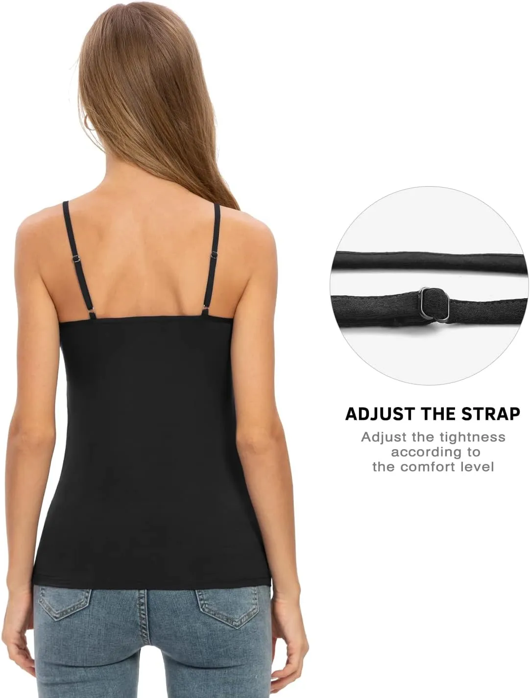 Rosyline V Neck Camisoles for Women Adjustable Lace Cami Undershirt Spaghetti Strap Lace Tank Tops