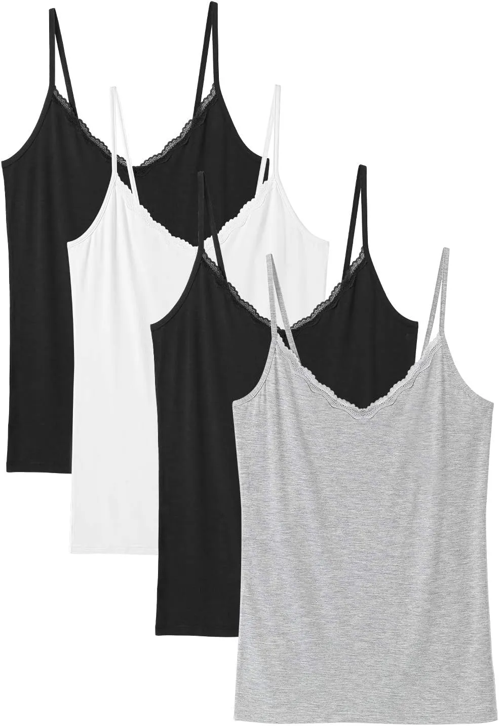 Rosyline V Neck Camisoles for Women Adjustable Lace Cami Undershirt Spaghetti Strap Lace Tank Tops