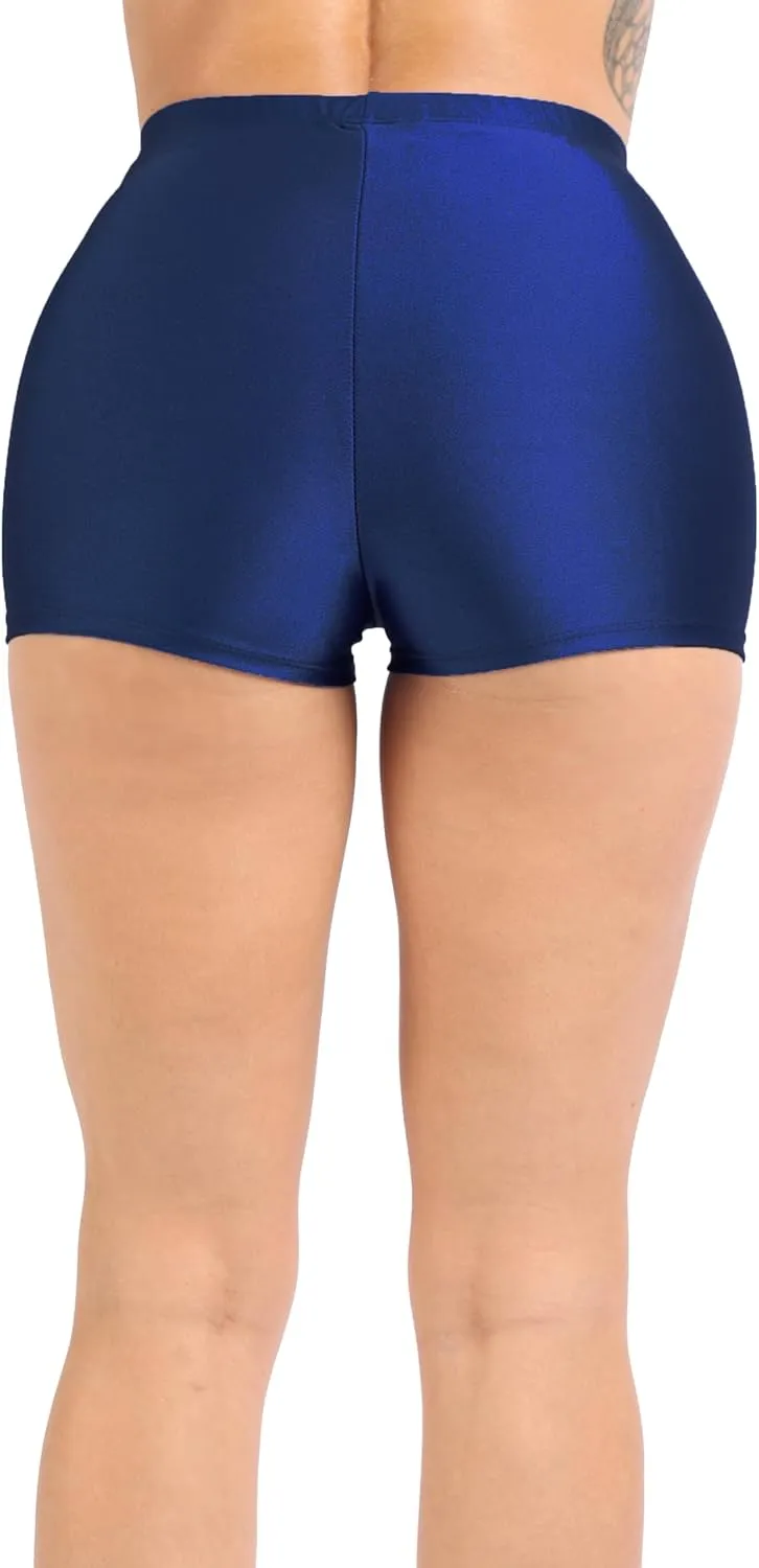 Shiny Shorts High Waist Hotpants Stretch Lightweight Comfy Short Length Neon Dance Shorts Wet Look Disco Party Rave