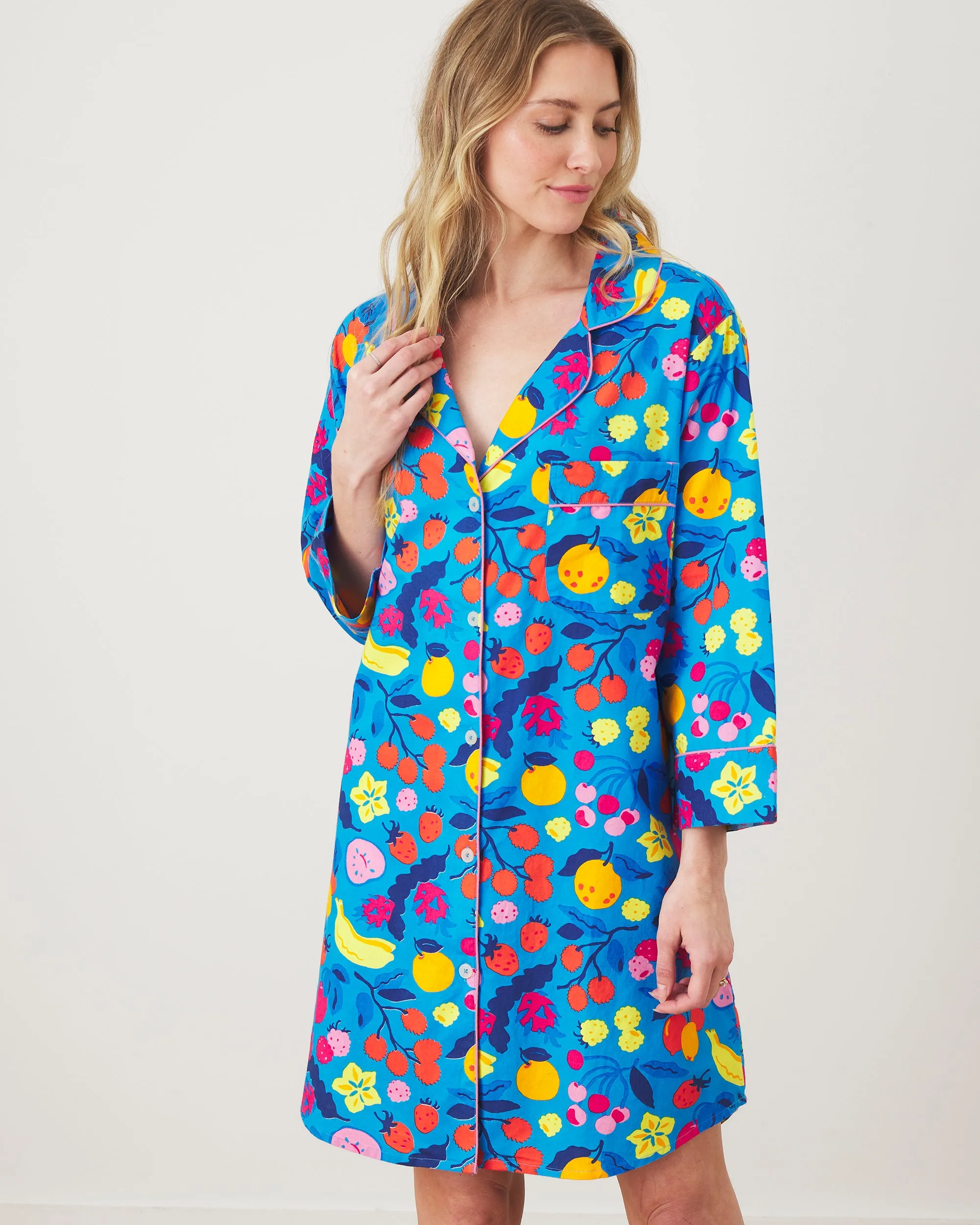 Smoothie Time - Sleep Shirt -  Tropical Blue