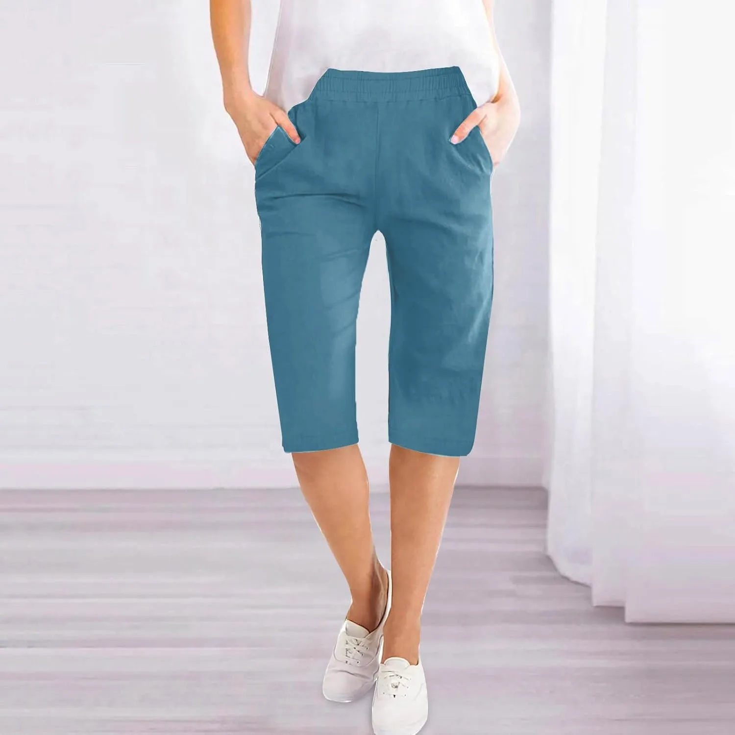 TARIENDY High Waisted Pants for Women Trendy 2025 Summer Casual Sweatpants Loose Comfy Solid Trouser Lightweight Shorts