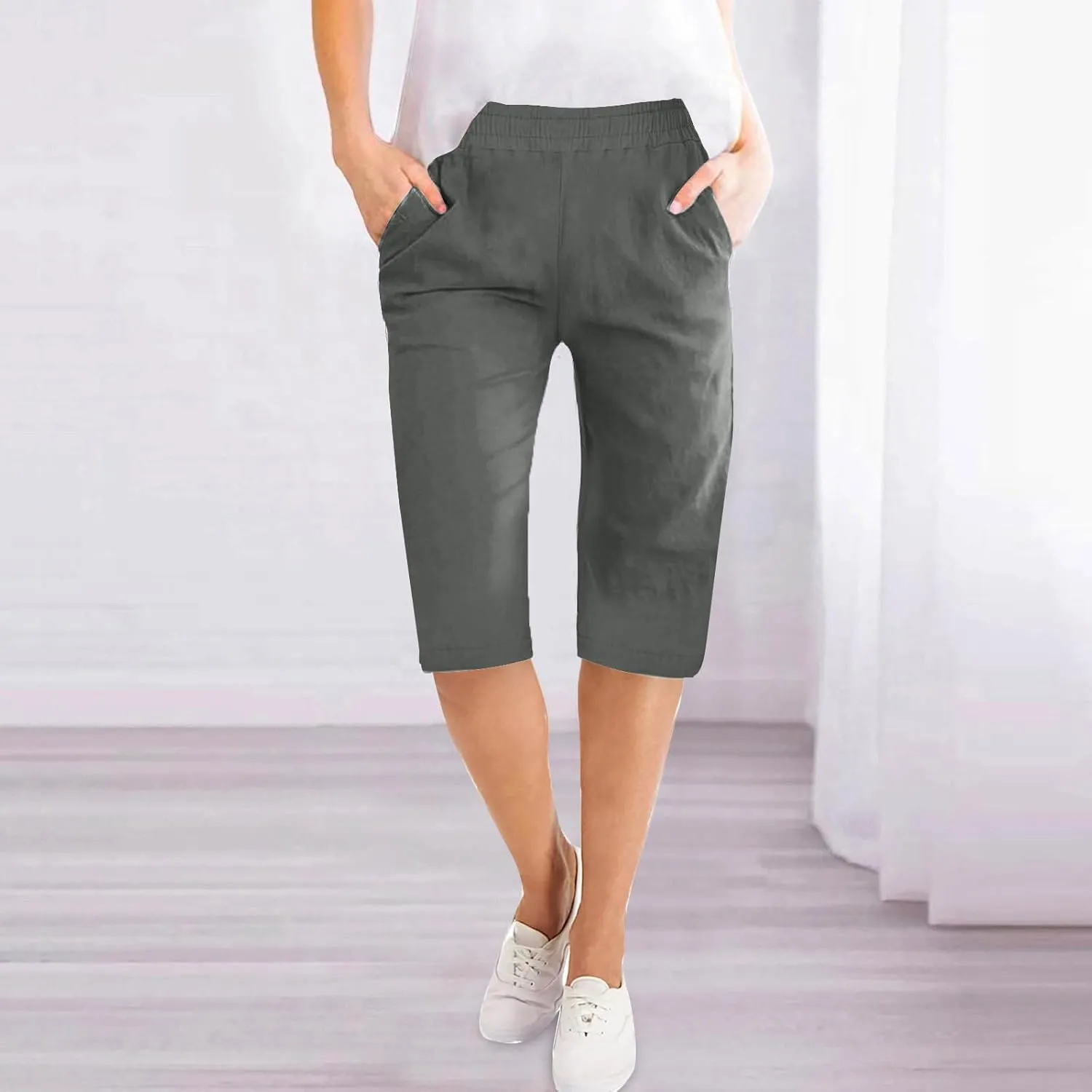 TARIENDY High Waisted Pants for Women Trendy 2025 Summer Casual Sweatpants Loose Comfy Solid Trouser Lightweight Shorts