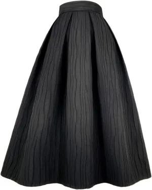 Wjnvfioo Spring Women Clothes Black High Waist Long Midi Skirt