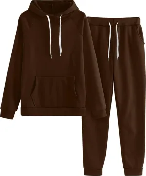 Women's 2 Piece Outfits Lounge Set Long Sleeve V Neck Comfy Clothes Sweatshirt with Jogger Pants 2