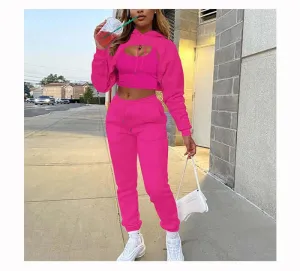 Women's 3-Piece Fleece Jogging Suit: Cozy & Stylish