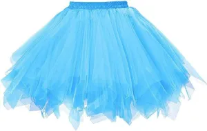 Women's A-Line High Waisted Midi Skirt Women's Tulle Skirts Ruffle Solid Layer Skirts Elastic High Waist Beach
