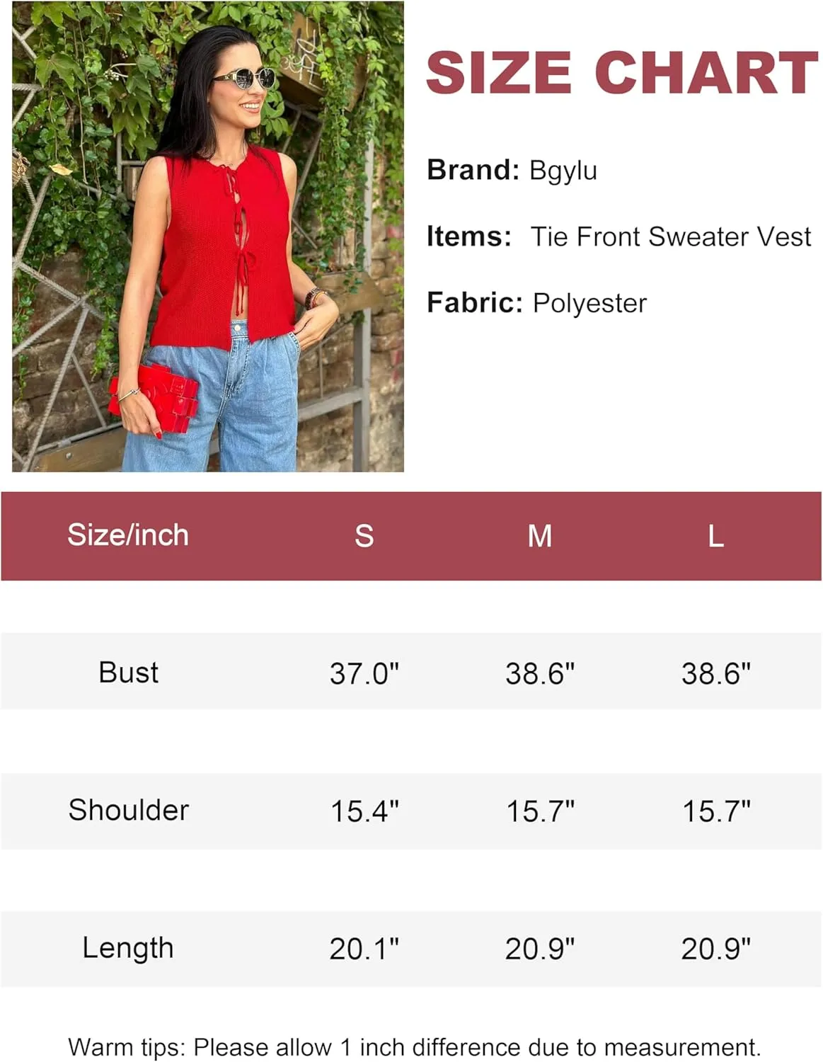 Women's Crochet Sweater Vest Summer Casual Sleeveless Crew Neck Tie Front Knit Vest Top Cardigan