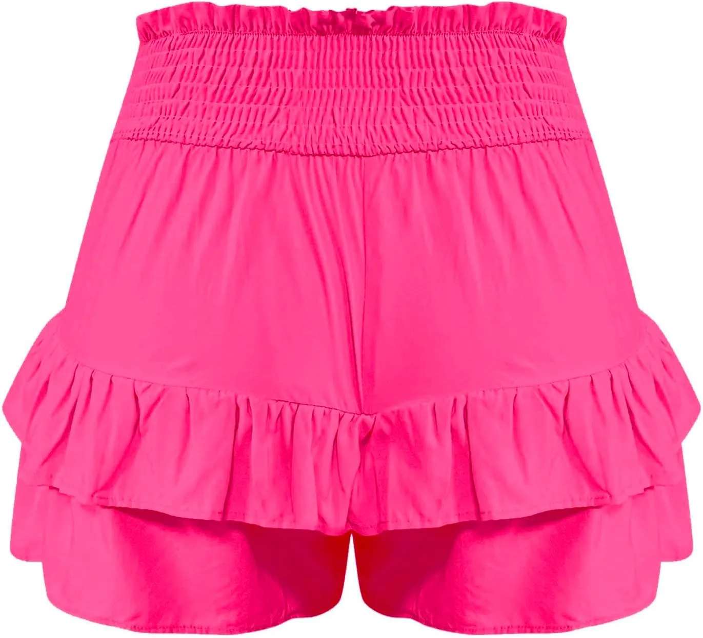 Women's High Waisted Pleated Skirts Boho Ruffle Tiered Shorts Beach Vacation Short Summer Comfy Flowy Skirt
