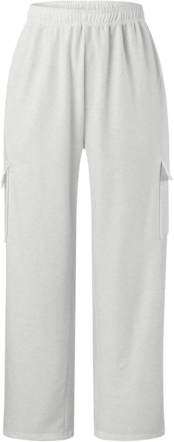 Womens Linen Summer Comfy Palazzo Pants High Waist Baggy Stretchy Plus Size Pant Trousers Office
